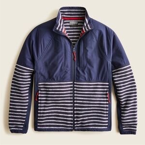 J. Crew Navy and Gray Striped Lightweight Jacket